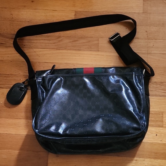 GUCCI Imprime Monogram Medium Web 500 edition unisex Messenger bag. - Picture 4 of 9
